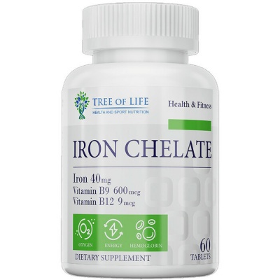 Витамины Tree of Life Iron bisglycinate 450 мг 60 таблеток