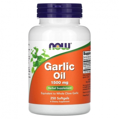 Чесночное масло NOW Garlic oil 1500 мг 250 капсул